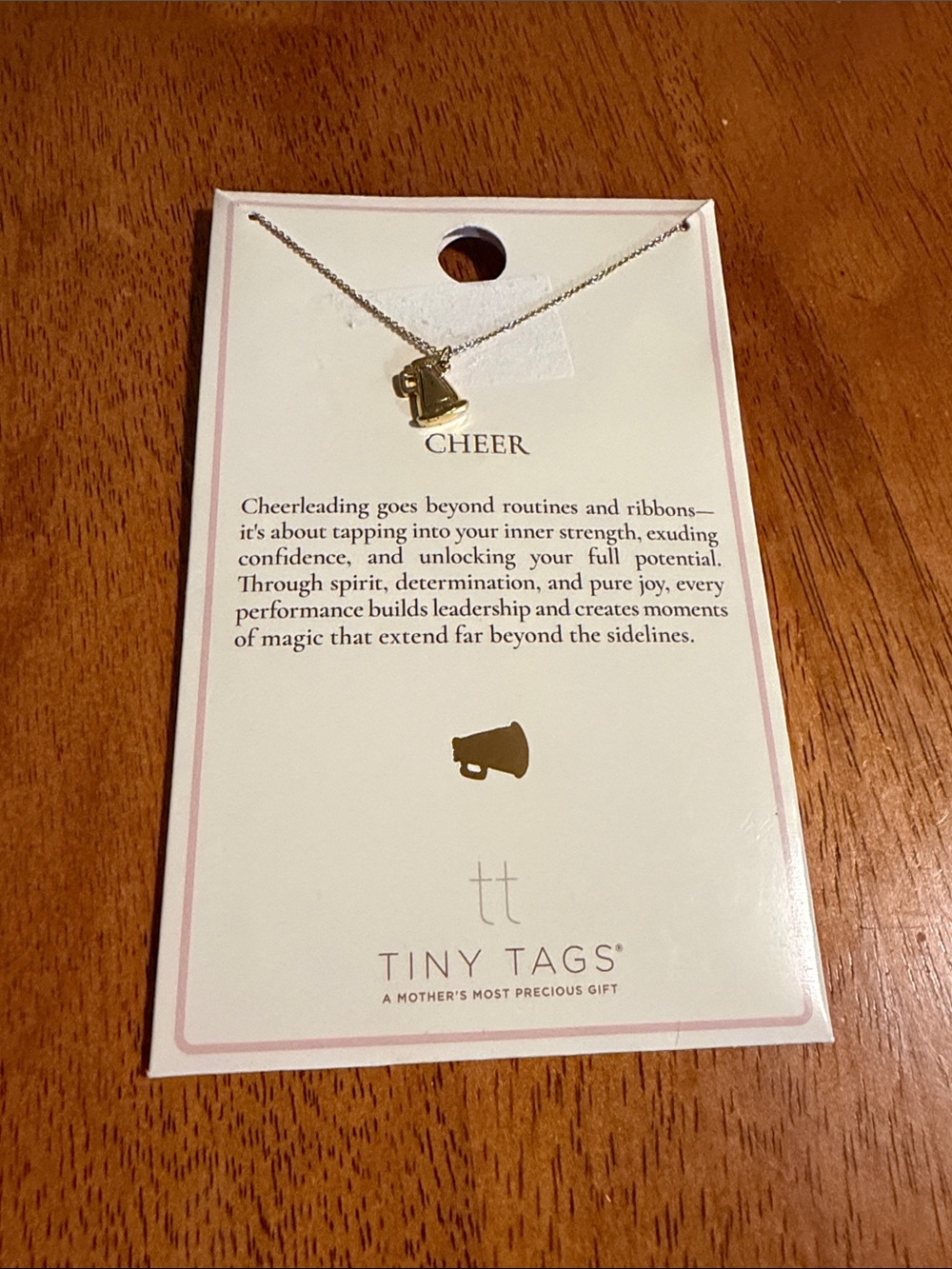 Gold Megaphone Necklace - Cheer Charm